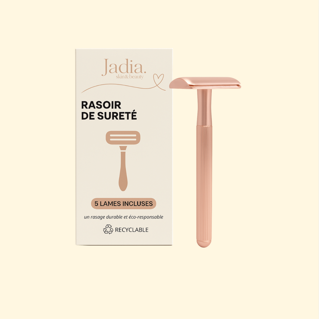 Rasoir de sureté - Anti-taches & douleurs Jadia© + 5 lames offertes