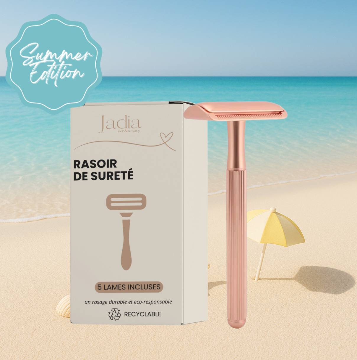 Rasoir de sureté - Anti-taches & douleurs Jadia© + 5 lames offertes