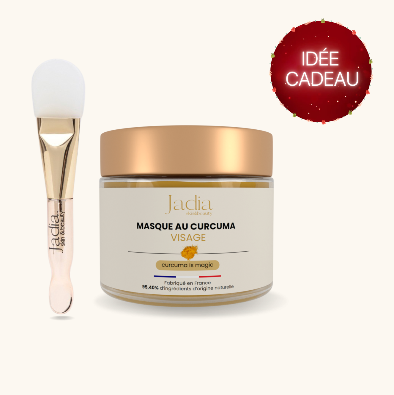 Masque au Curcuma &quot;Anti-taches&quot; - Jadia© + 1 pinceau applicateur OFFERT