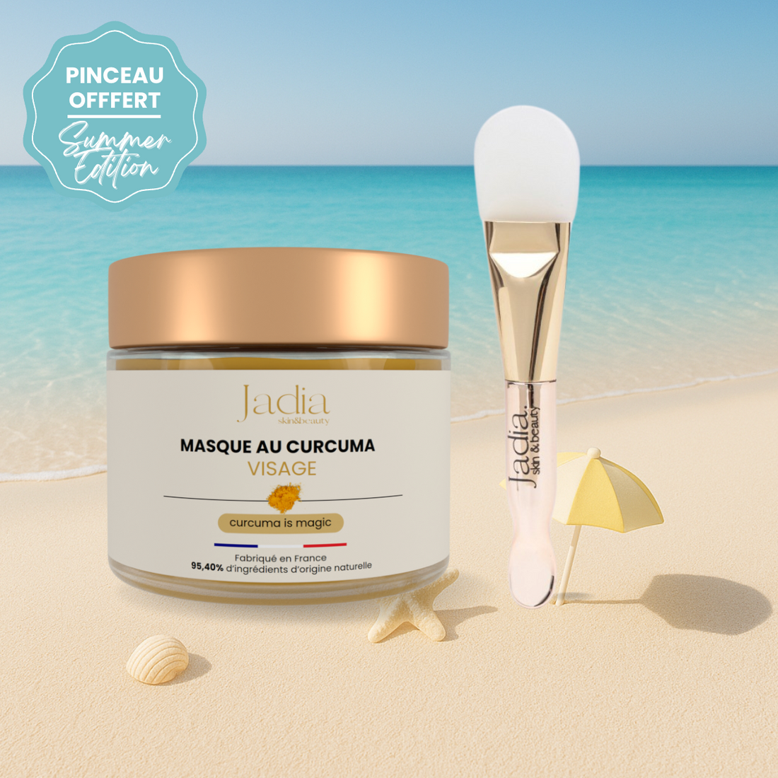 Masque au Curcuma &quot;Anti-taches&quot; - Jadia© + 1 pinceau applicateur OFFERT