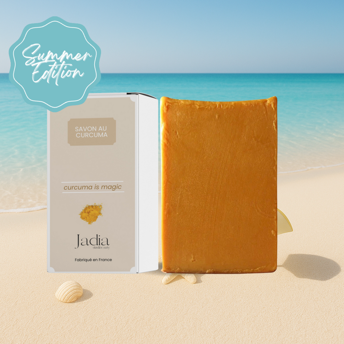 Savon au Curcuma hydratant corps et visage &quot;Anti-taches&quot; Jadia©