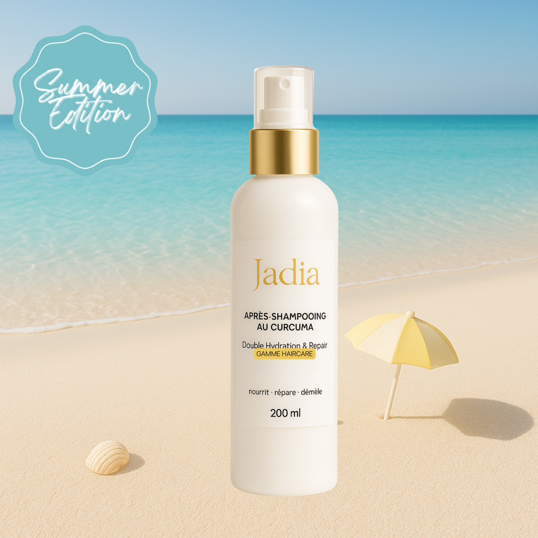 Après-Shampoing Double Action au Curcuma Jadia© l Hydrate &amp; Répare