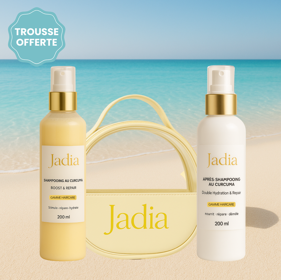 Pack Hair Care au Curcuma Jadia© l Protège &amp; Répare + 1 trousse OFFERTE
