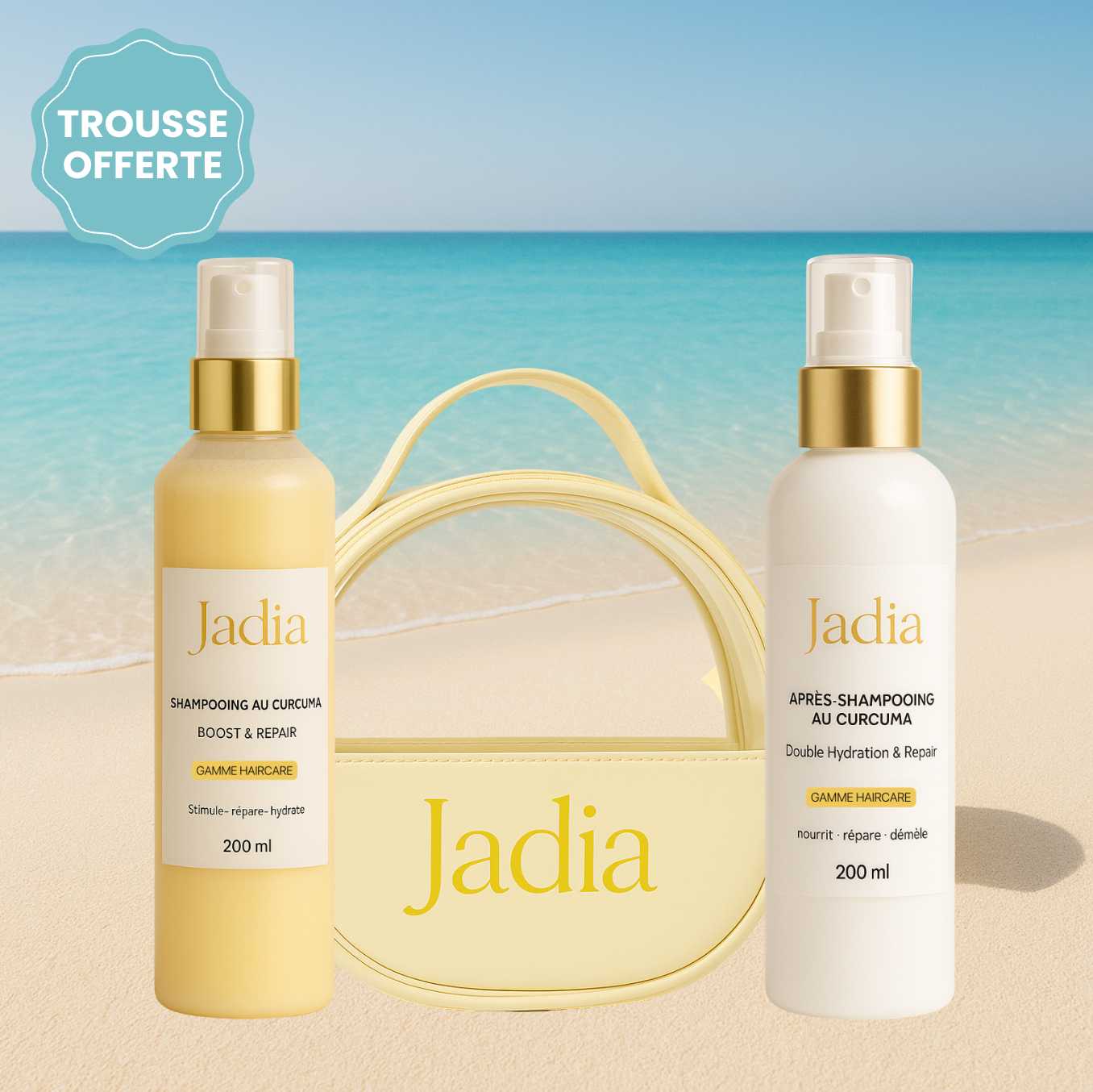 Pack Hair Care au Curcuma Jadia© l Protège &amp; Répare + 1 trousse OFFERTE