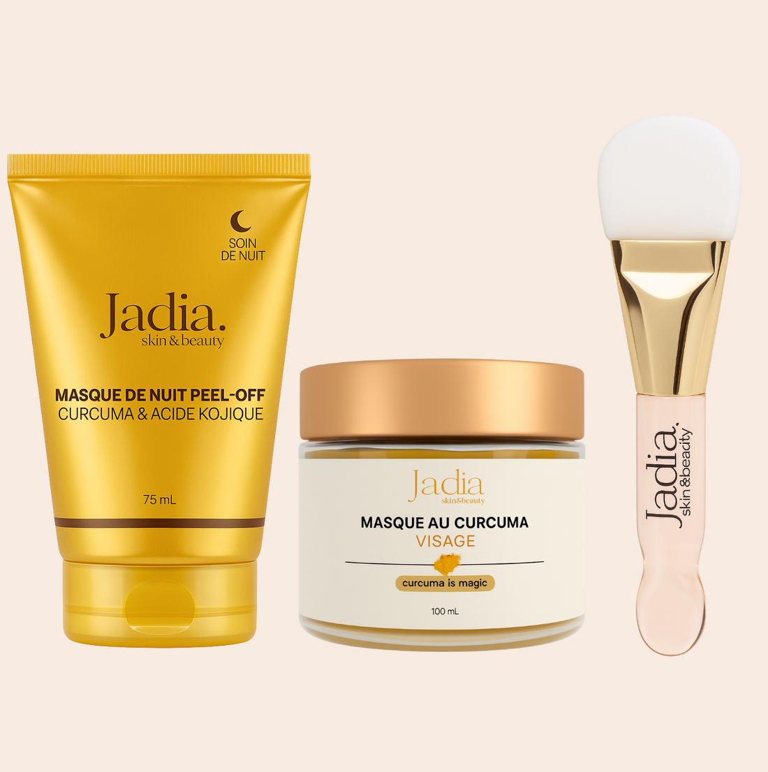 Duo Masque de Jour et de Nuit au curcuma  + 1 pinceau applicateur offert