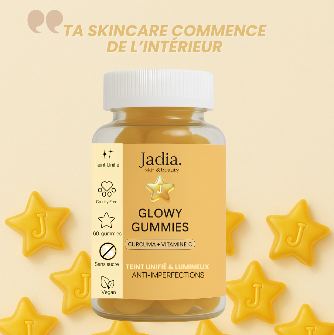 Glowy Gummies - Gummies au curcuma &amp; vitamine C l Anti-taches et imperfections