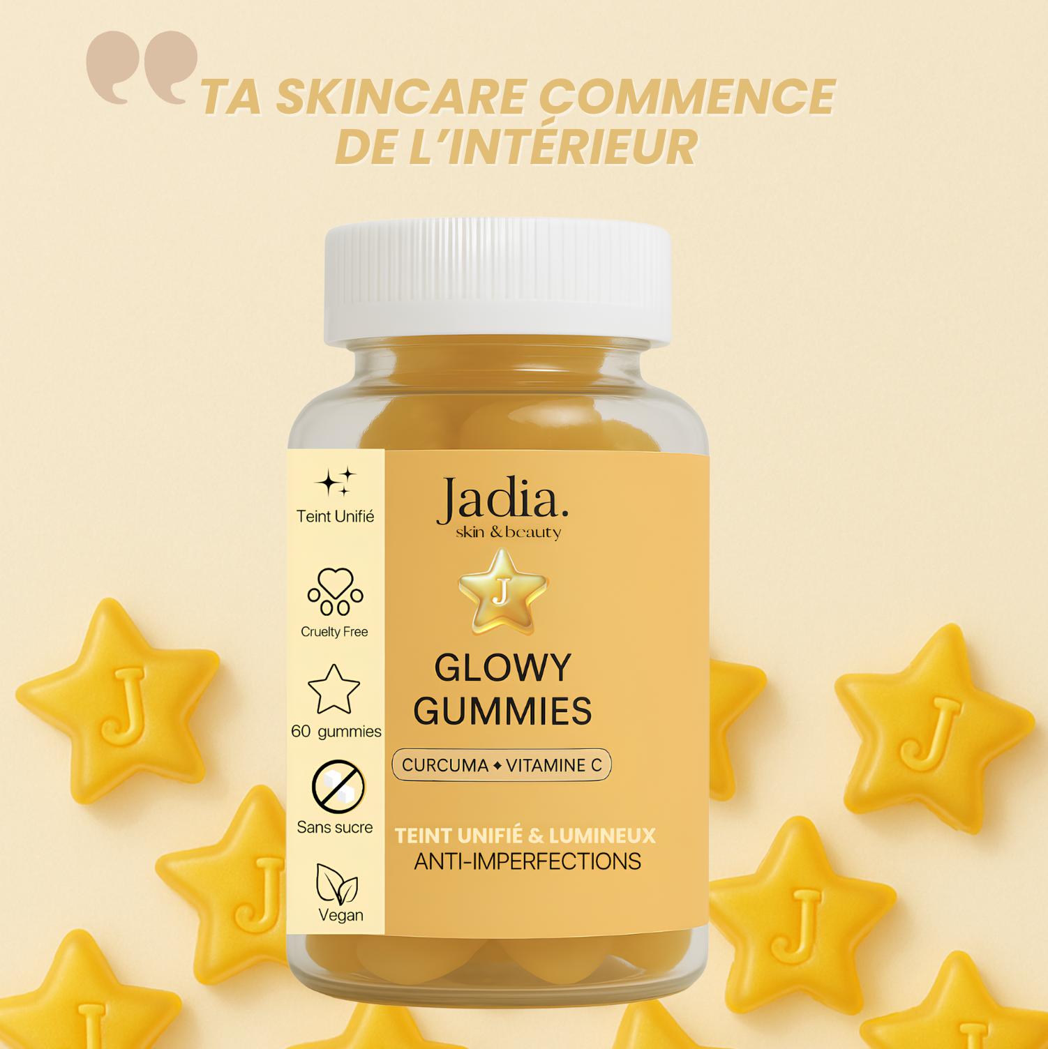 Glowy Gummies - Gummies au curcuma &amp; vitamine C l Anti-taches et imperfections
